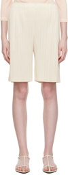 Pleats Please Issey Miyake Off-White Thicker Bottoms 2 Shorts