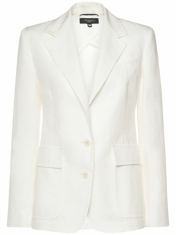 Photo: WEEKEND MAX MARA Dattero Cotton & Linen Canvas Blazer