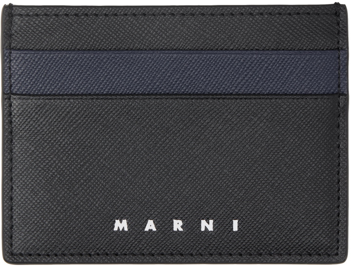 Photo: Marni Black & Navy Saffiano Leather Card Holder