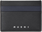 Marni Black & Navy Saffiano Leather Card Holder