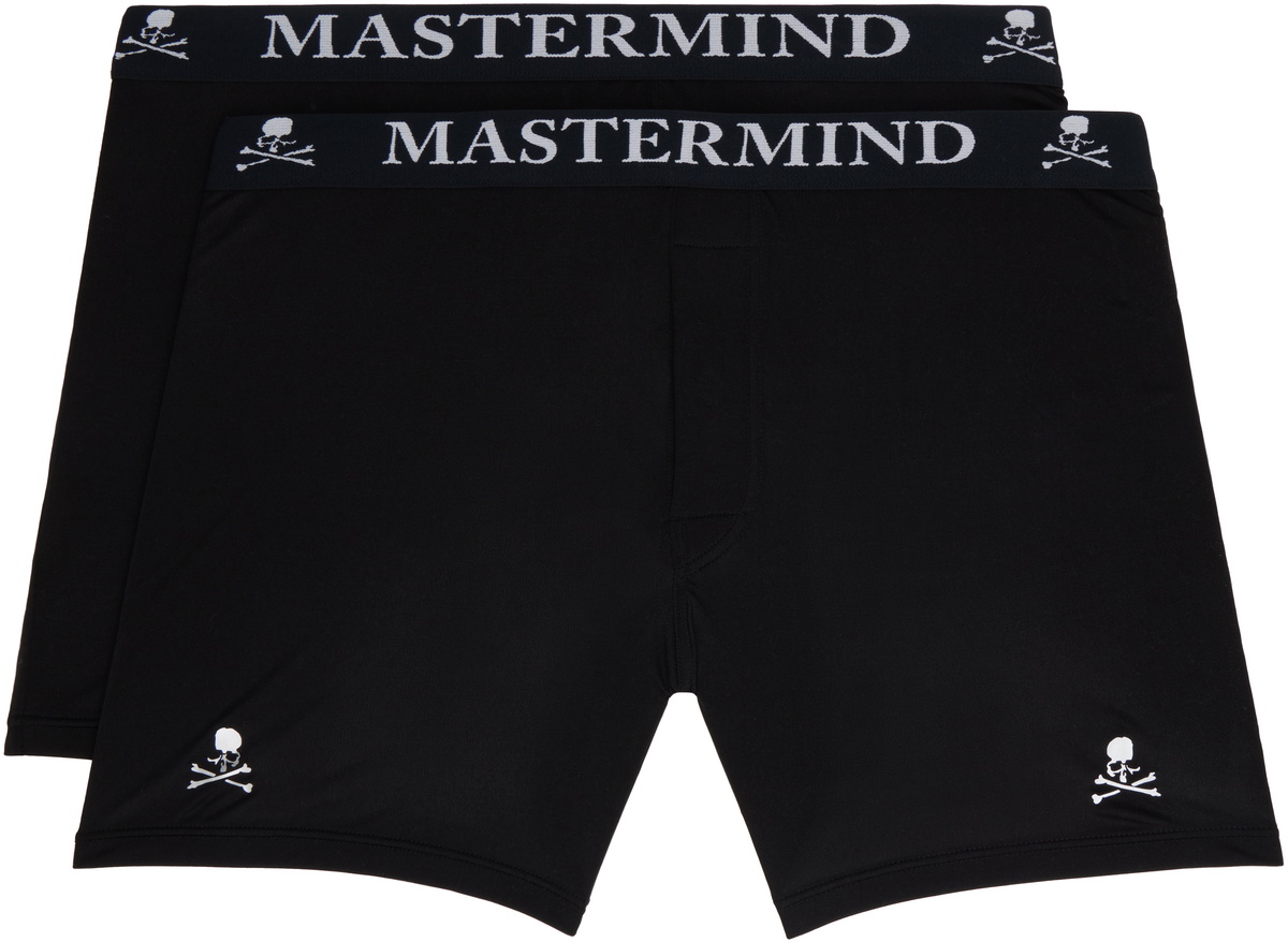 MASTERMIND WORLD Two-Pack Black Silk Boxers MASTERMIND WORLD