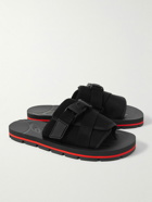 Christian Louboutin - Siwa Buckled Grosgrain-Trimmed Neoprene Slides - Black