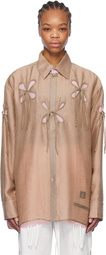 J.Kim Beige & Pink Anton Belinskiy Edition Organza Petal Shirt