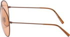 Acne Studios Brown Metal Aviator Sunglasses