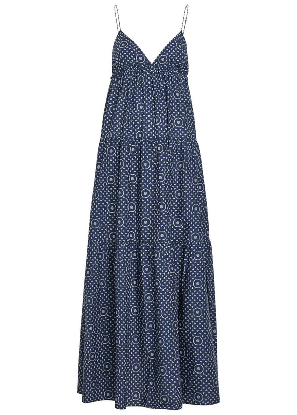 Photo: Matteau Printed Tiered Cotton-poplin Midi Sundress Blue