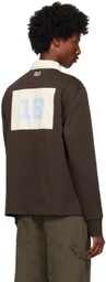 Kijun Brown Embroidered Polo