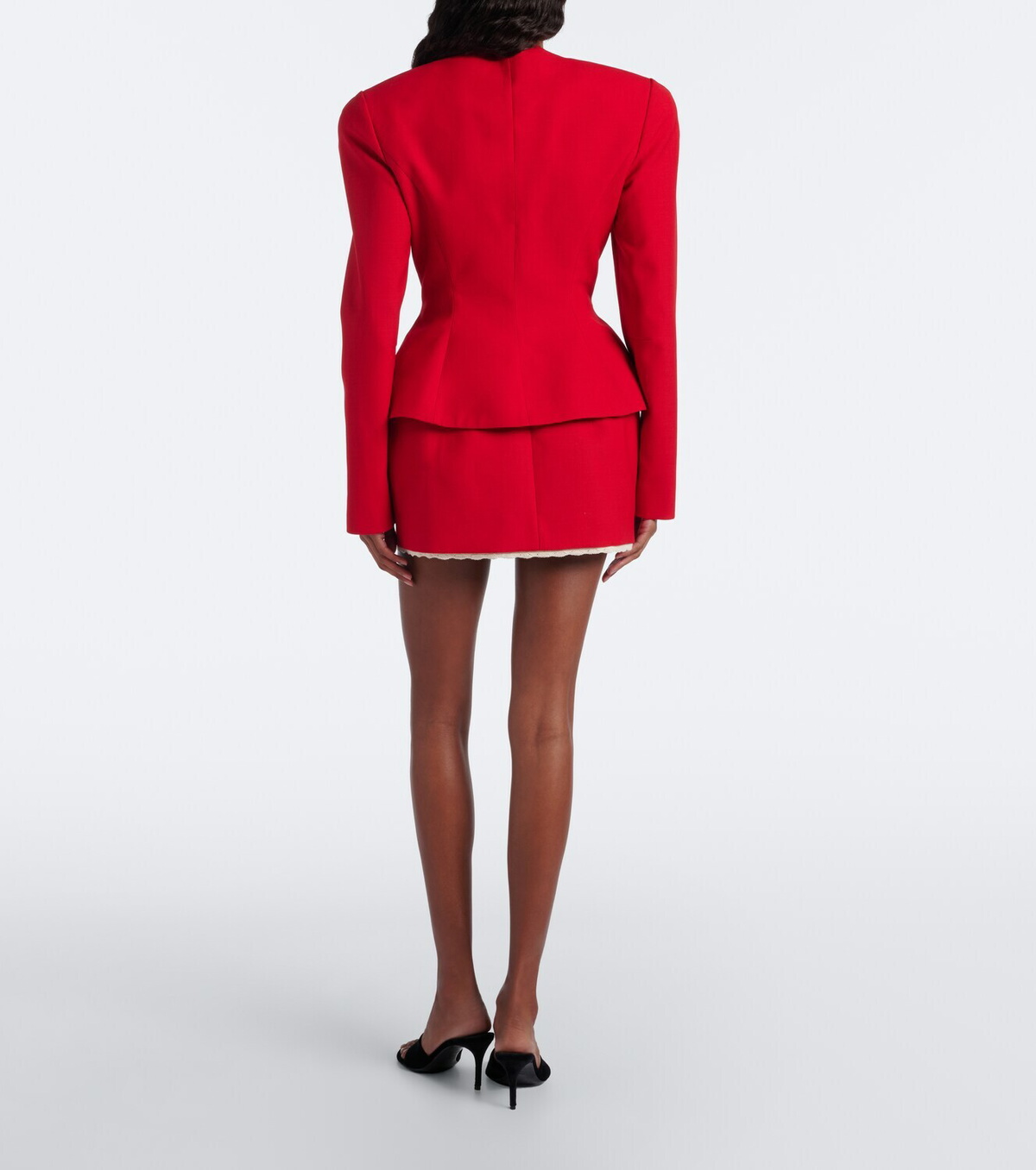 Magda Butrym Crochet-trimmed virgin wool miniskirt