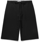 Loewe - Wide-Leg Wool-Twill Drawstring Shorts - Black