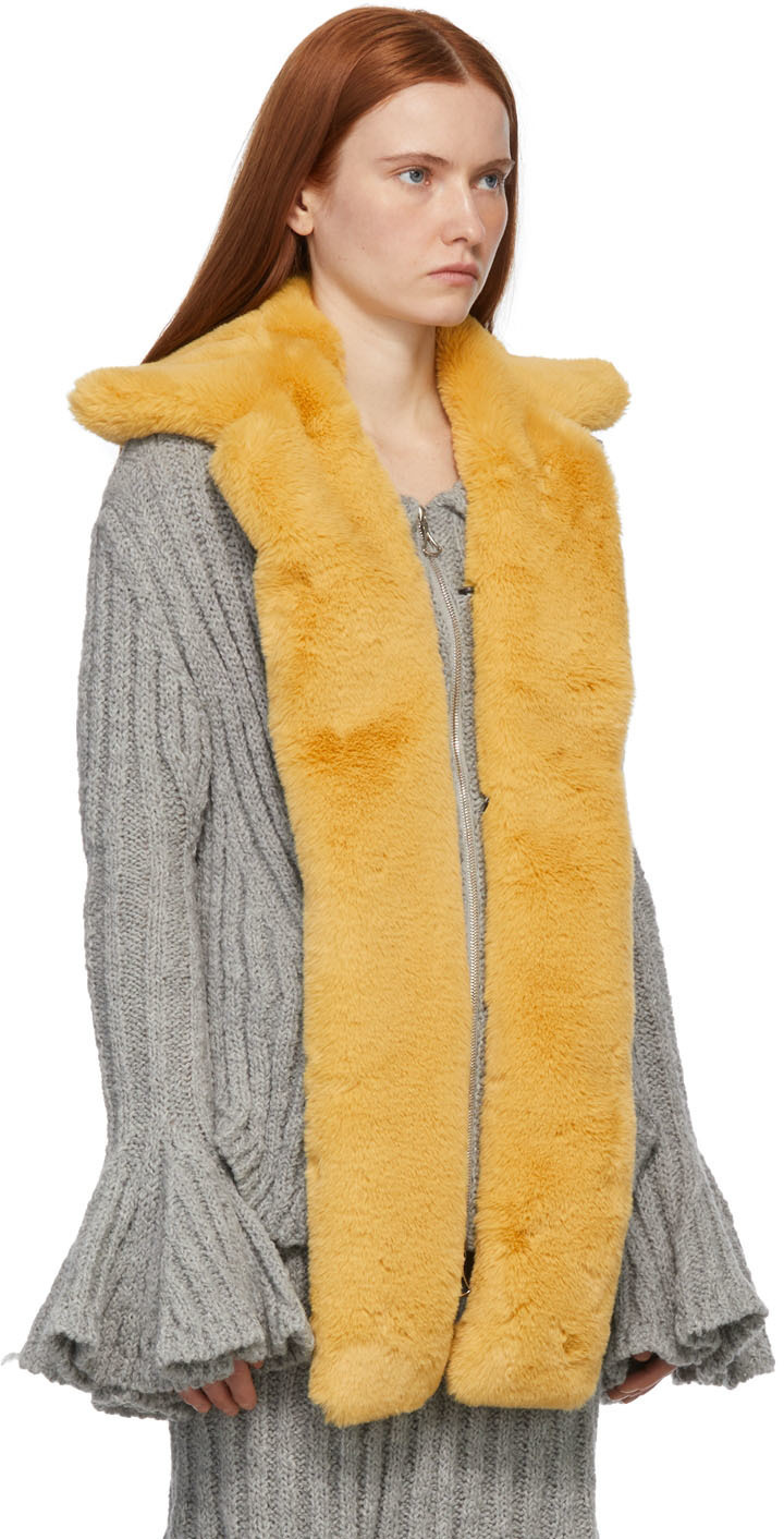 Kiko Kostadinov Grey & Yellow Consuelo Zip-Up Sweater Kiko Kostadinov