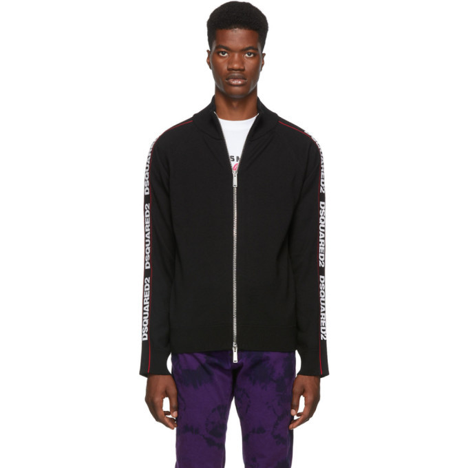 Dsquared2 Black Knit Logo Track Jacket Dsquared2