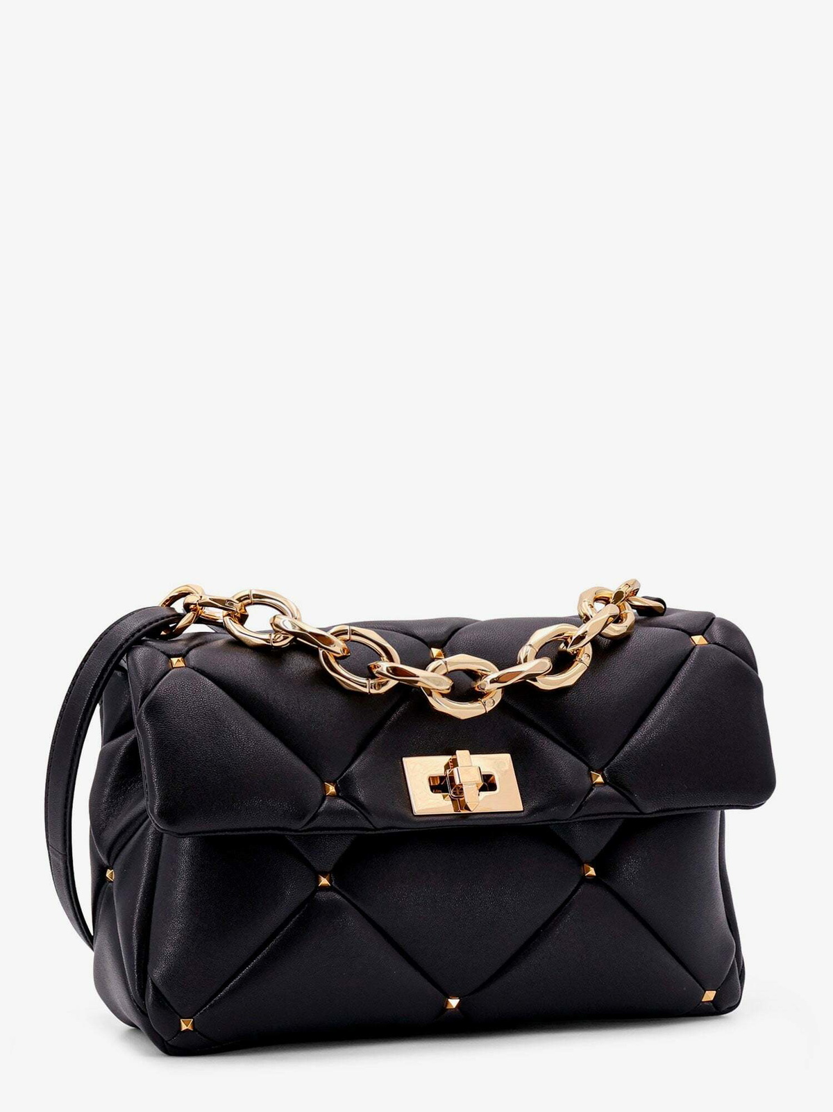 Valentino Garavani Roman Stud Black Womens Shoulder Bag