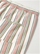 OLIVER SPENCER LOUNGEWEAR - Canvey Wide-Leg Striped Organic Cotton-Twill Drawstring Shorts - Multi