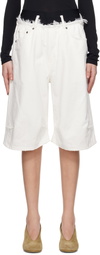 ALAINPAUL White Knee Denim Shorts