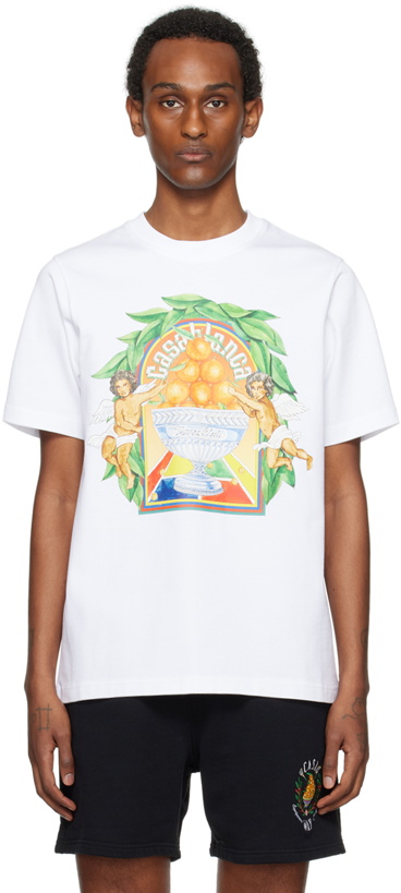 Photo: Casablanca White 'Triomphe D'Orange' T-Shirt