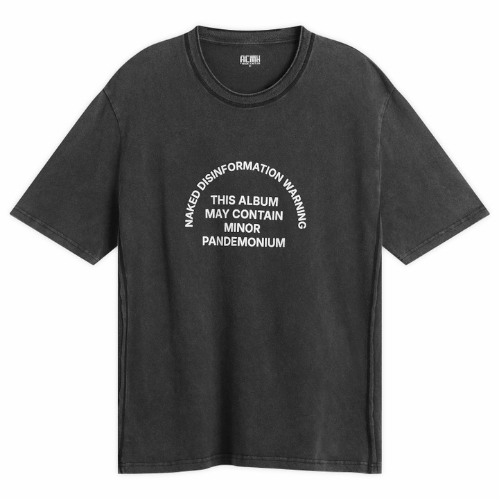 Photo: ACMH by Magic Castles Men's Naked Disinformation T-Shirt in Vintage Black