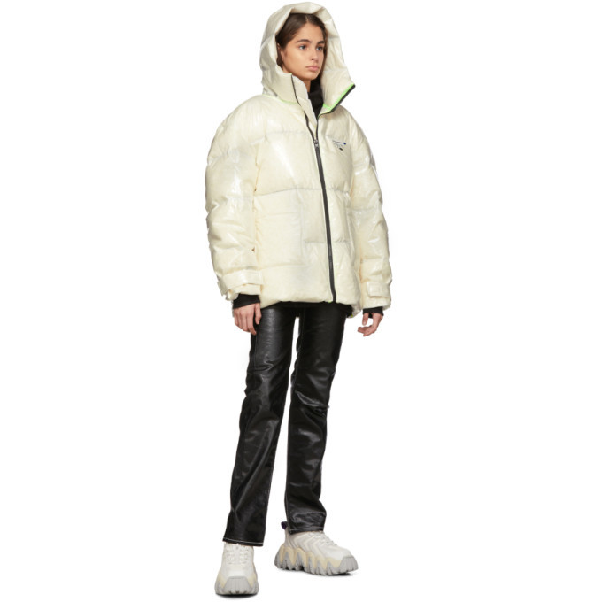 ADER error Transparent Puffer Jacket in White