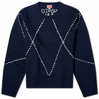 Kenzo Paris Men's Kenzo Sashiko Stitch Crew Knit in Midnight Blue