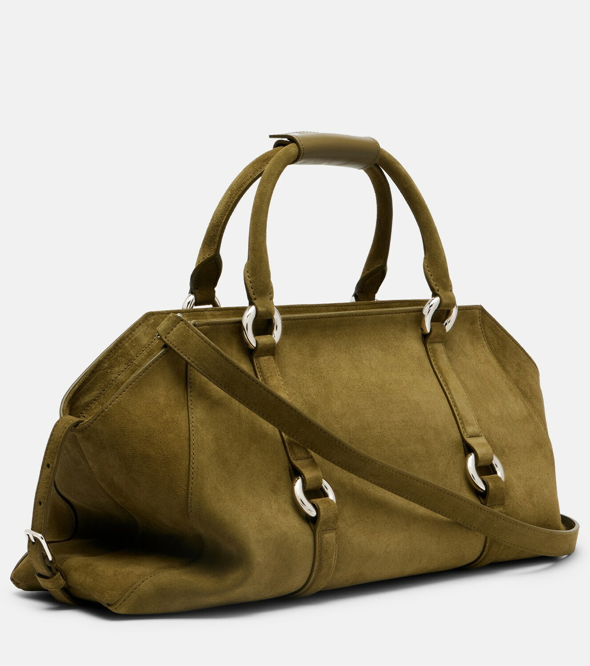 McQueen Farringdon Medium suede tote bag