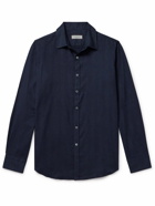 Canali - Herringbone Cotton and Lyocell-Blend Flannel Shirt - Blue