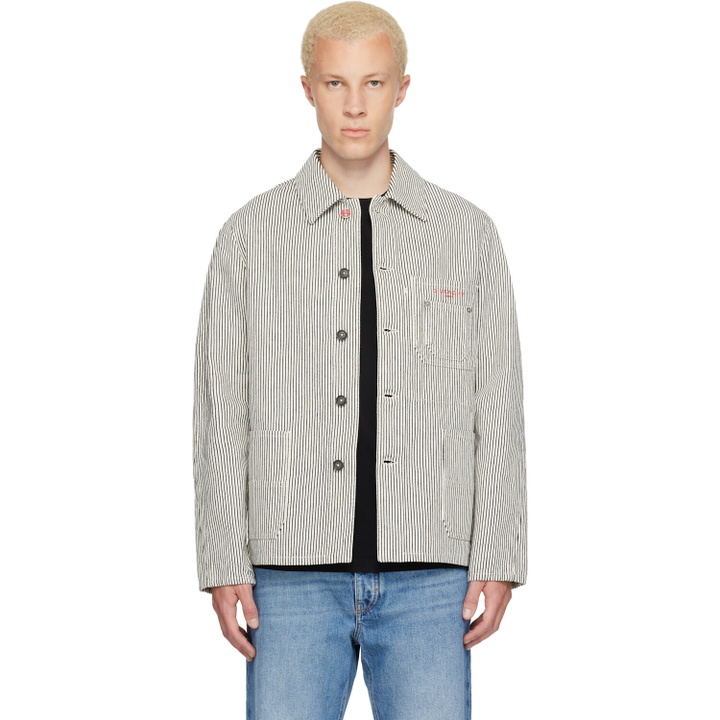 Photo: Givenchy White & Navy Striped Workwear Jacket