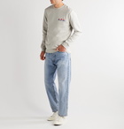 A.P.C. - Michel Logo-Print Mélange Loopback Cotton-Jersey Sweatshirt - Gray