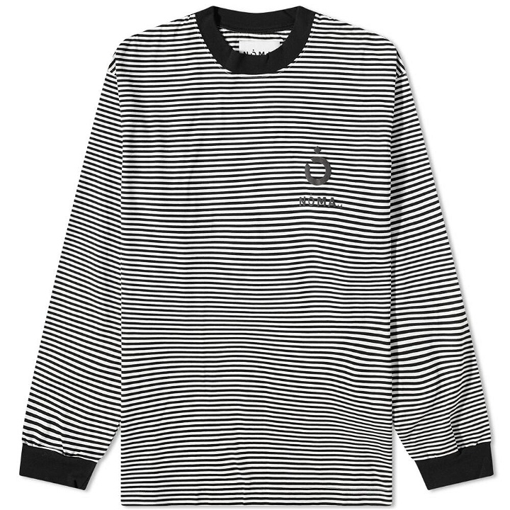 Photo: Noma t.d. Men's Long Sleeve Logo Stripe T-Shirt in Black