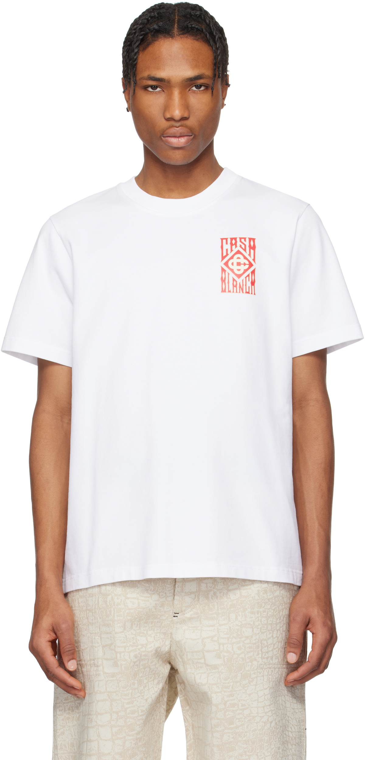 ホワイト 長袖 Tシャツ テキストデザイン ゴルチェ archive ホワイト
