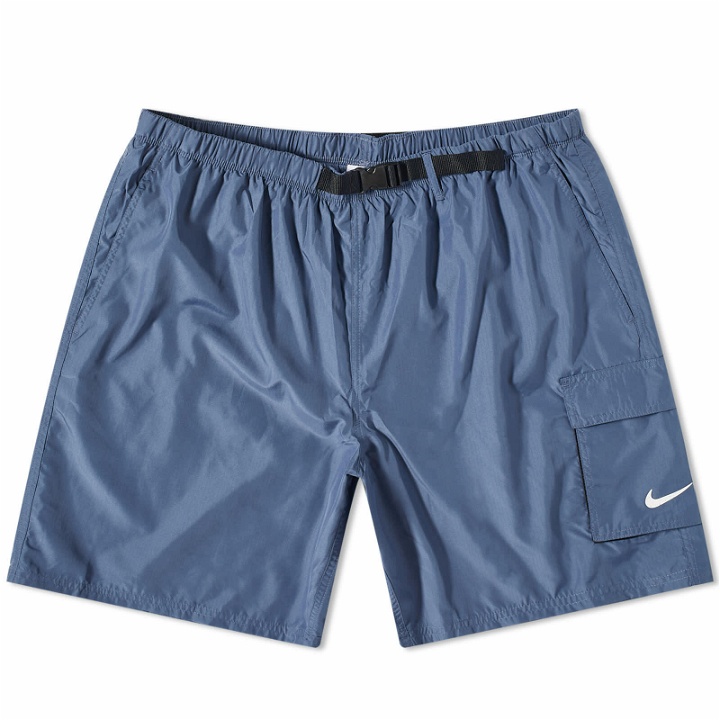 Photo: Nike Swim Men's Belted 7" Volley Short in Blue