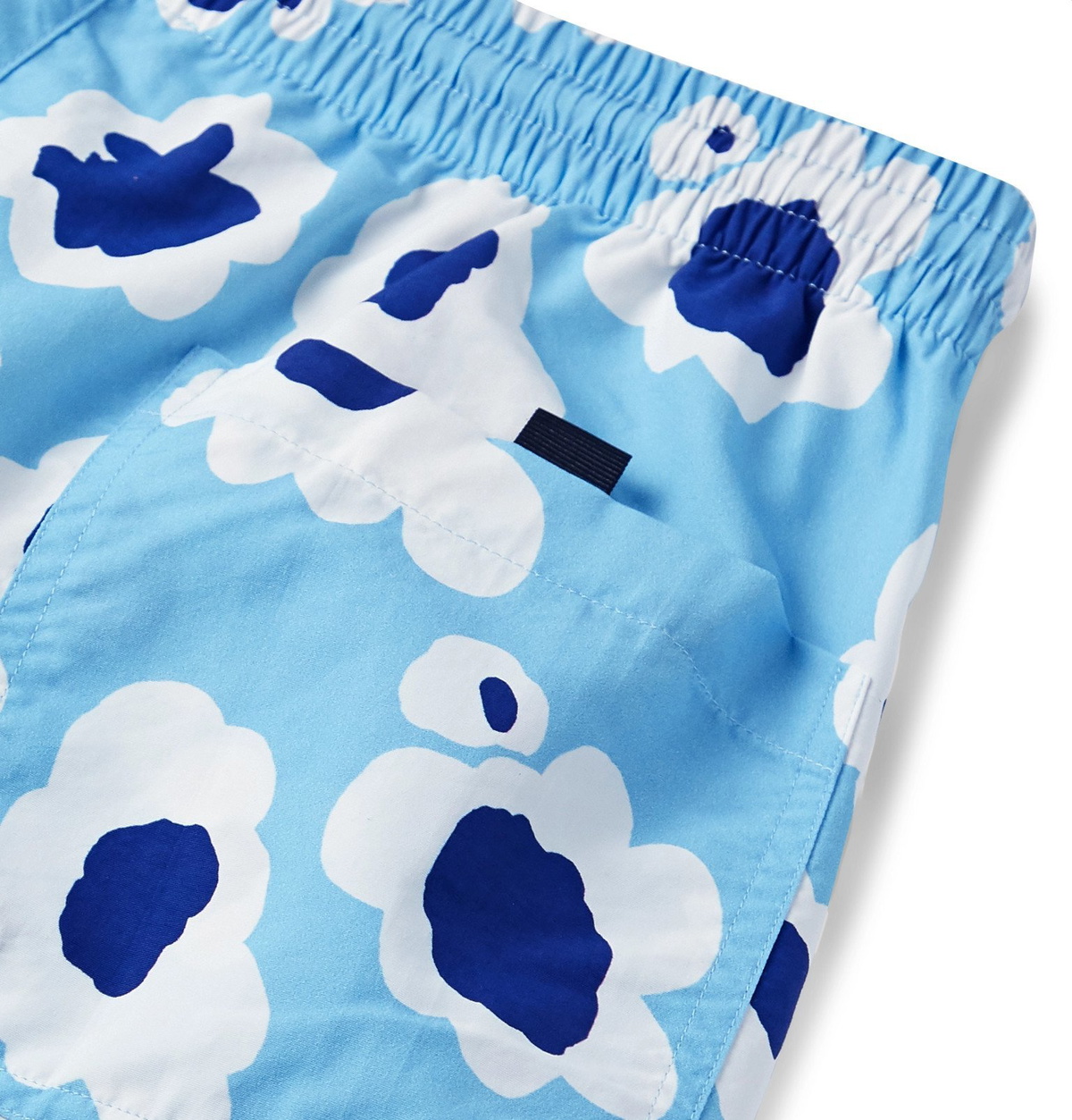 Sandro - Slim-Fit Mid-Length Printed Swim Shorts - Blue