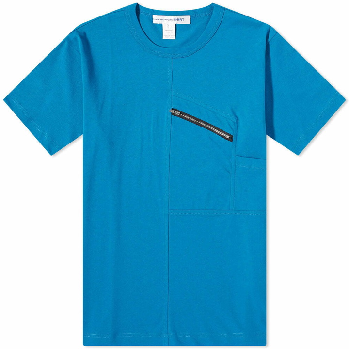 Photo: Comme des Garçons SHIRT Men's Zip Pocket Tee in Blue