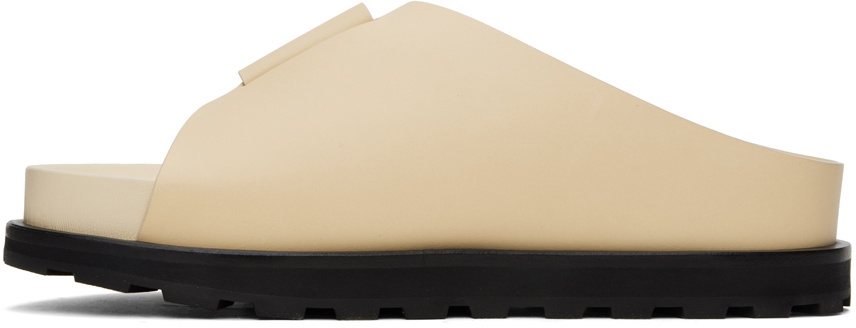 Jil Sander Beige Cross-Strap Leather Slides