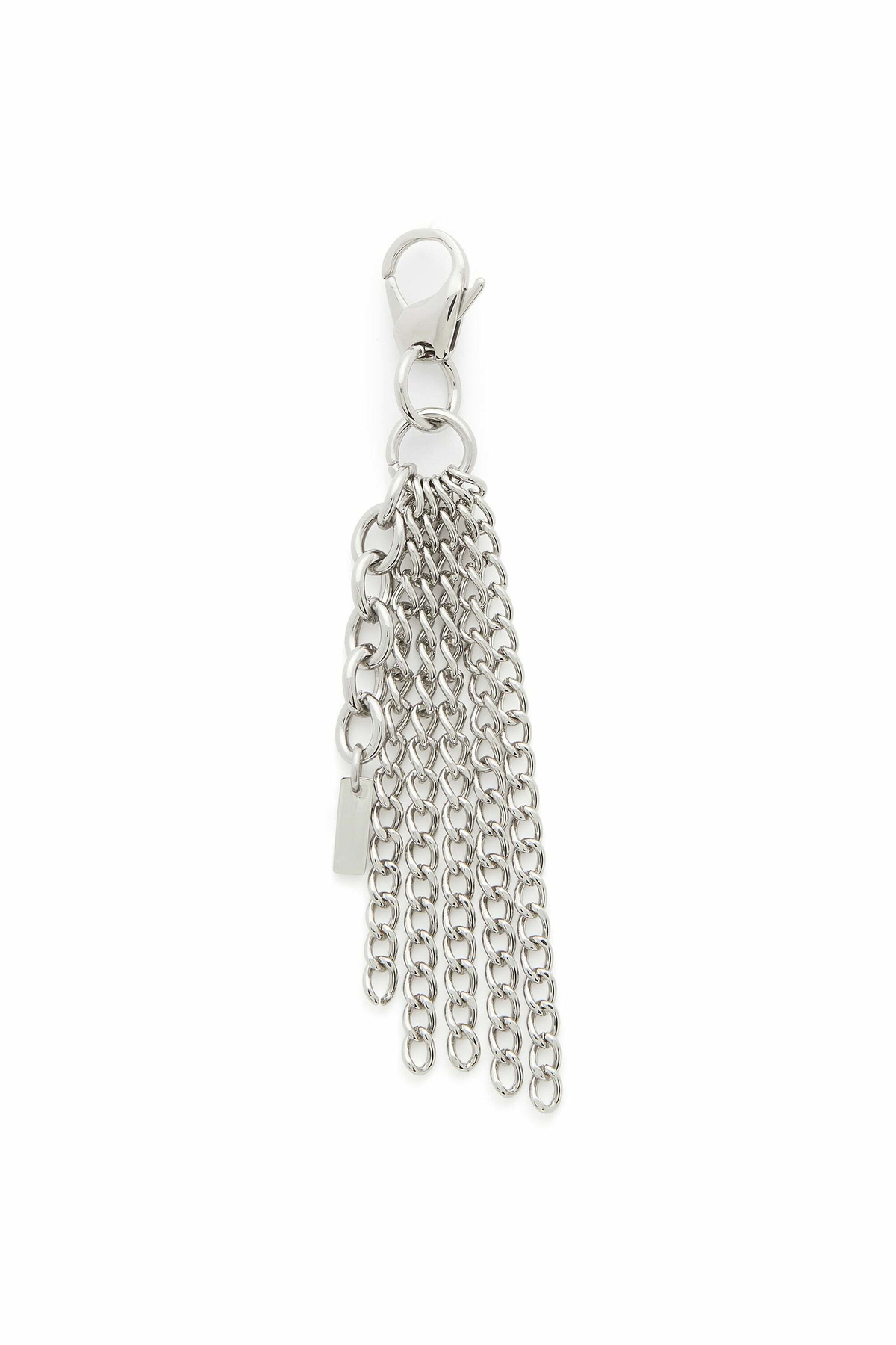 Diesel Metal keyring with chain fringes - Charms and Keyrings Womens in Silver