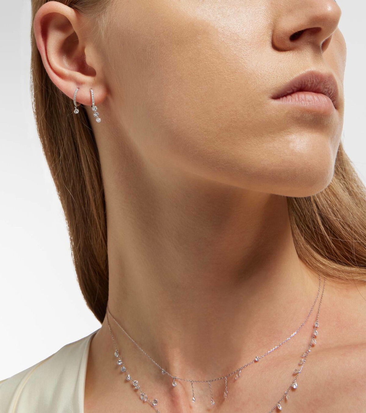 Persée 18kt gold single earring with diamonds