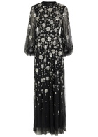 Huishan Zhang Micheline Crystal-embellished Tulle Gown Black