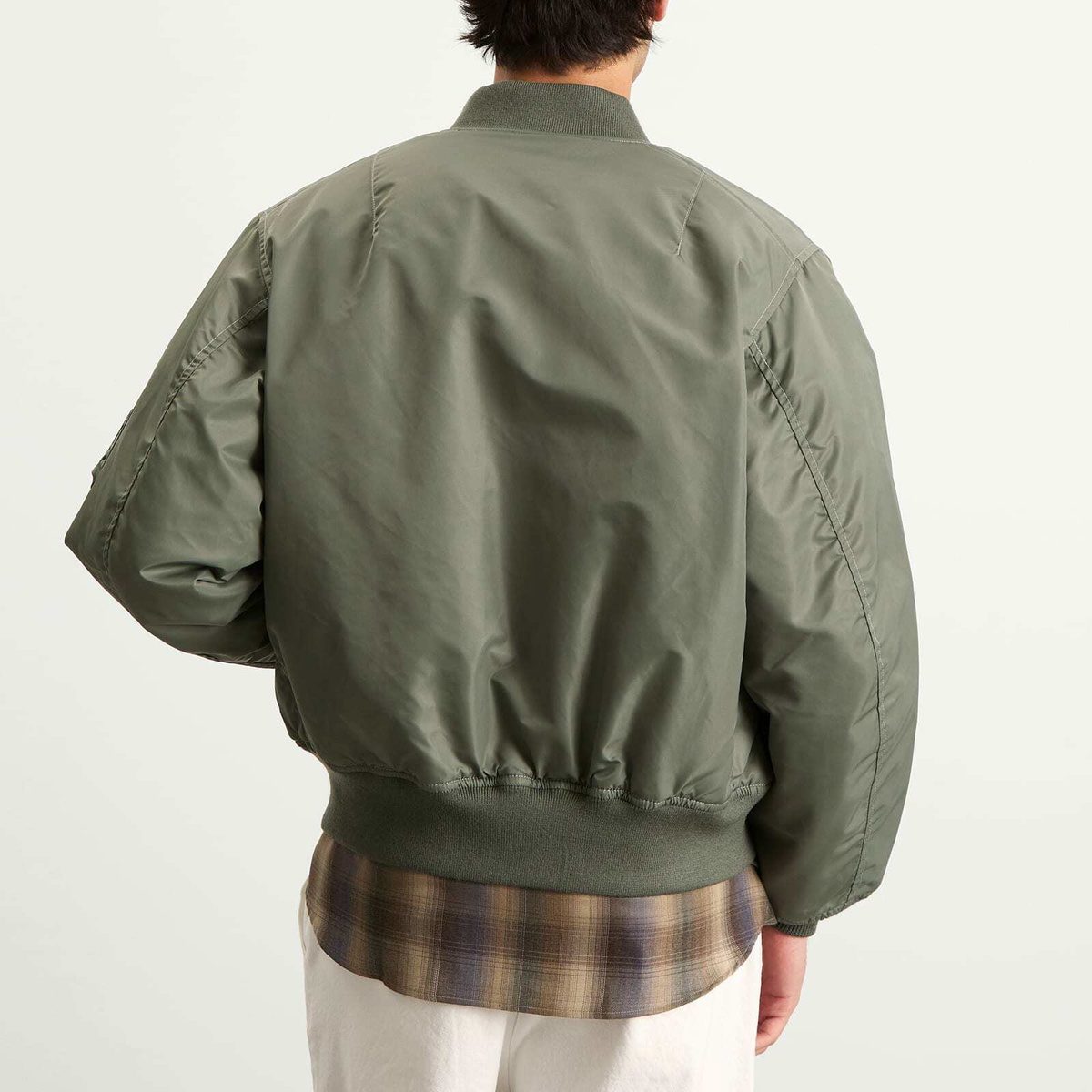 BEAMS Men's MA1 Jacket in Olive Beams Boy