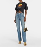 Rabanne Printed cropped cotton jersey T-shirt