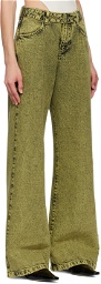 AVAVAV Green Integrated Belt Jeans