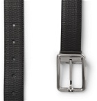 Montblanc - 3cm Cross-Grain Leather Belt - Black