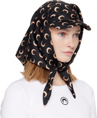Marine Serre Black & Pink Moon Silk Veiled Cap