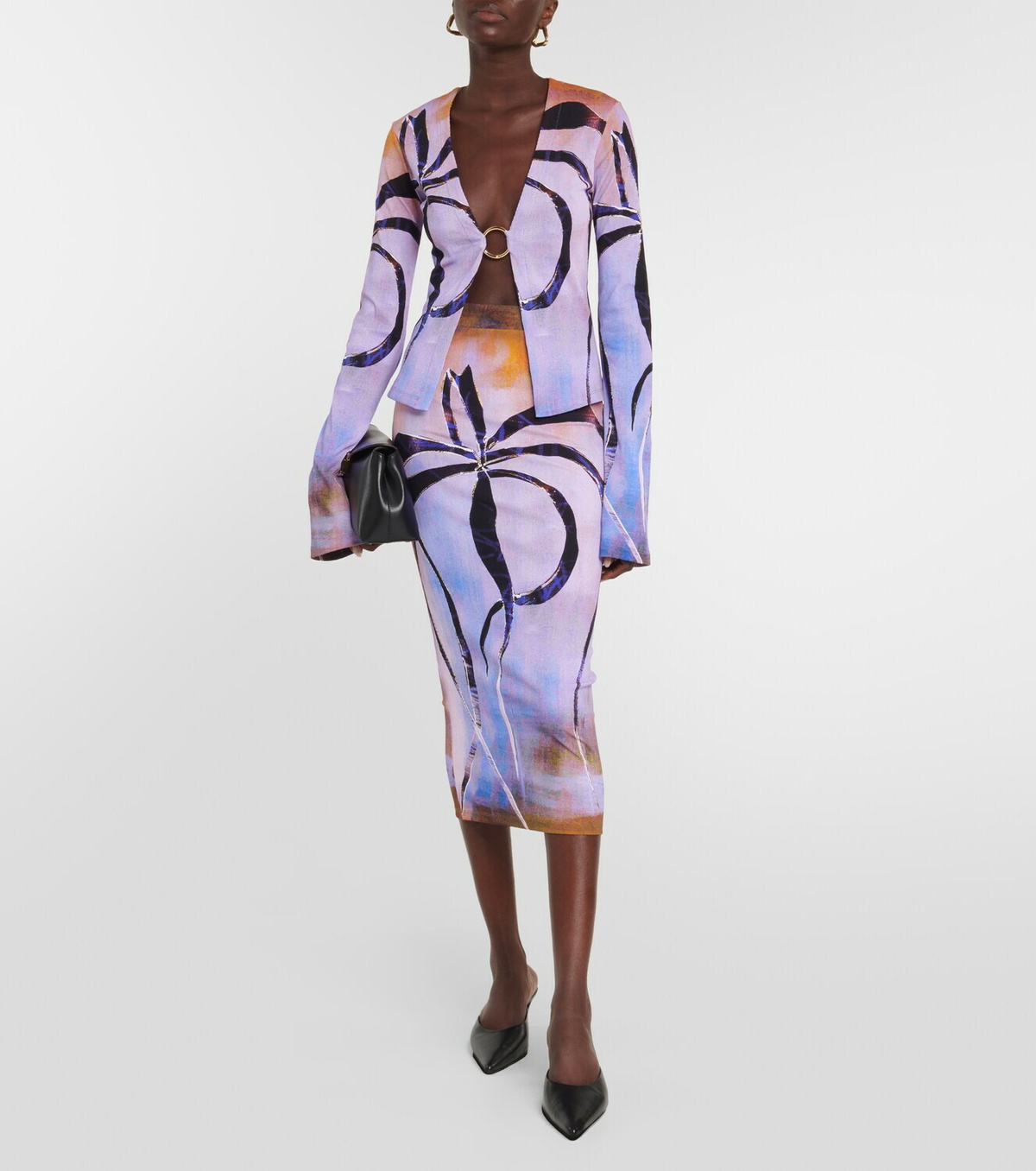Louisa Ballou Printed cotton-blend cardigan