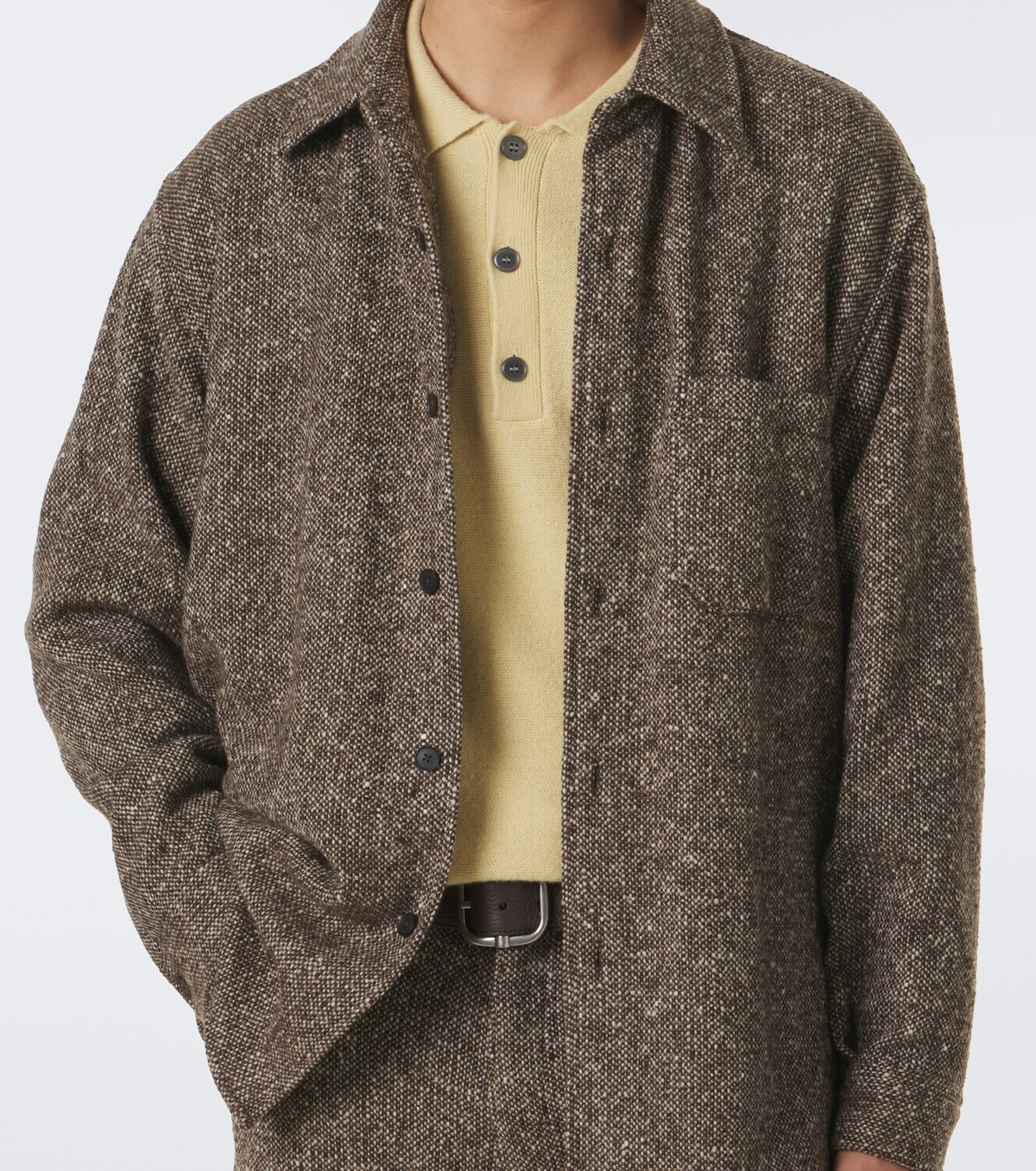 Auralee Wool tweed overshirt