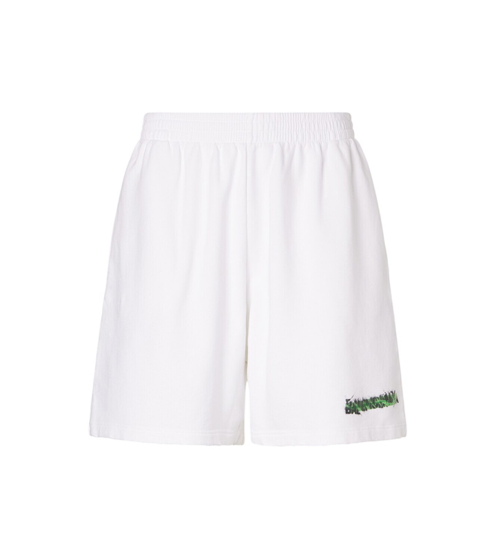 Photo: Balenciaga Logo cotton fleece shorts
