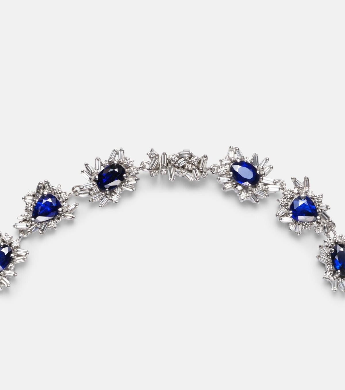 Suzanne Kalan 18kt white gold necklace with sapphires and diamonds