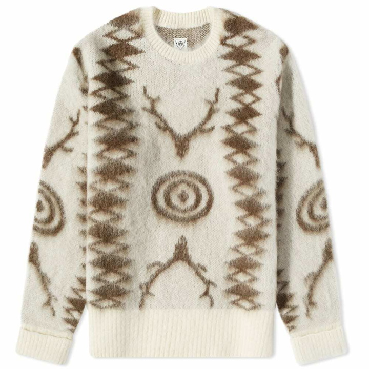 Photo: South2 West8 Men's Mohair Logo Knit in Off White