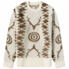 South2 West8 Men's Mohair Logo Knit in Off White