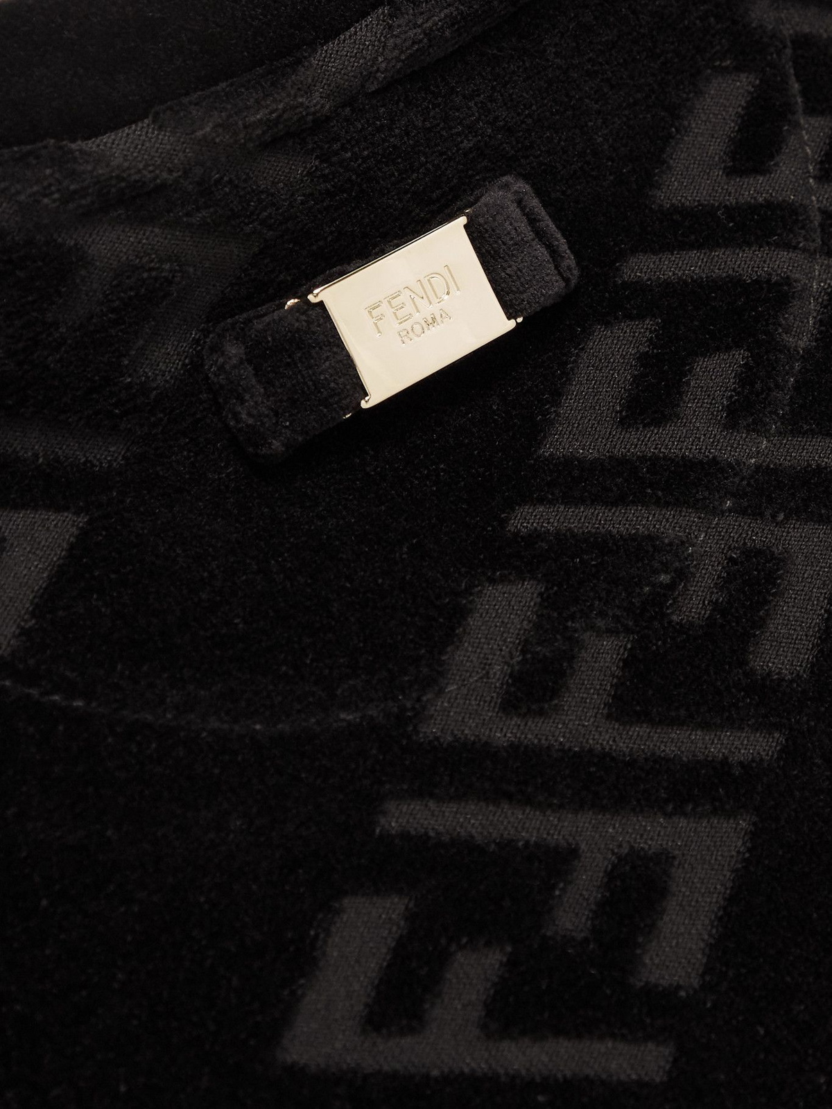 Fendi Ff Logo Flocked T-shirt in Black for Men