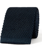 ANDERSON & SHEPPARD - 7cm Knitted Silk Tie - Blue