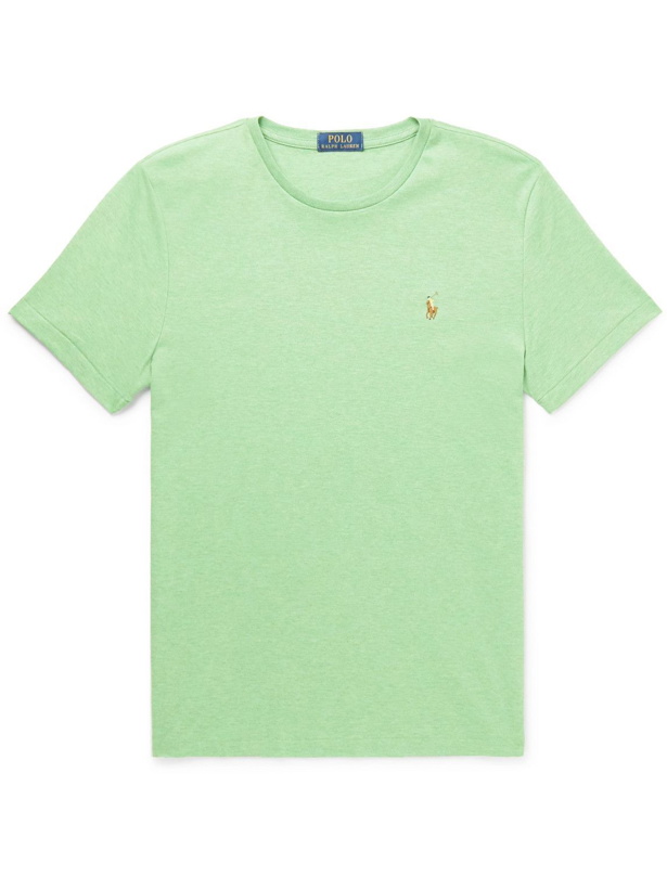 Photo: Polo Ralph Lauren - Logo-Embroidered Cotton-Piqué T-Shirt - Green