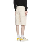 Fendi White Canvas Forever Fendi Bermuda Shorts