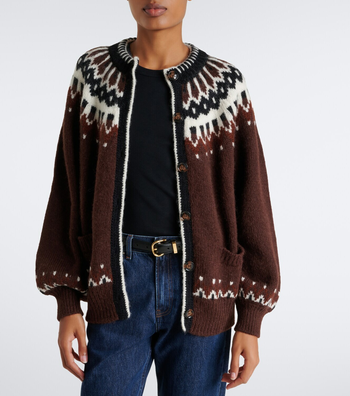 Dôen Hue Fair Isle alpaca and wool-blend cardigan
